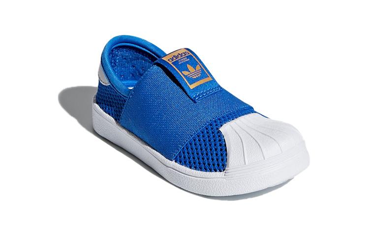 adidas Оригинальные Нескользящие Низкие Детские Кроссовки Сине-Белые Для Младенцев и Малышей DB0921