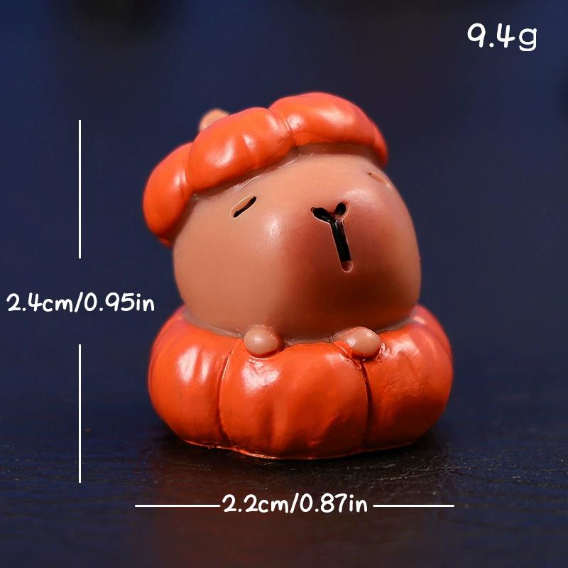 8Pcs Capybaras Ghost Halloween Decorations Miniature Capibara Collection Home Decorative Figurines Micro Landscape Diy