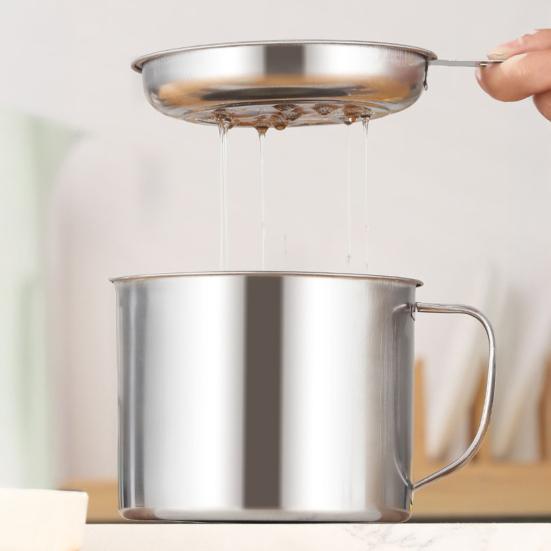 Контейнер-кувшин из нержавеющей стали для масла с фильтром, банка для хранения кулинарного масла, кухонный гаджет для хранения и фильтрации кулинарного масла