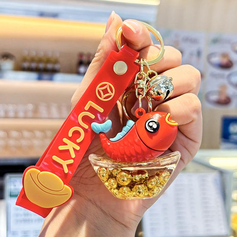 Oil-Infused Ice Cream Quicksand Acrylic Keychain Pendant - Perfect Small Gift for Bag or Car.