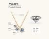 Silvere Glam Европейская и американская InS-стиль трехкаменное муассанитовое ожерелье, универсальный и простой кулон, высококачественная цепочка на ключицу для девушек