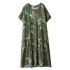 Dimanaf 2025 Summer Women Plus Size Dress Vintage Printing Flower Casual Loose Long Holiday Dress New Oversized