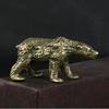 Antique Brass Bear Ornament Solid Copper Polar Bear Figurine Miniature Animals Model Tea Pet Desktop Crafts Home Decor