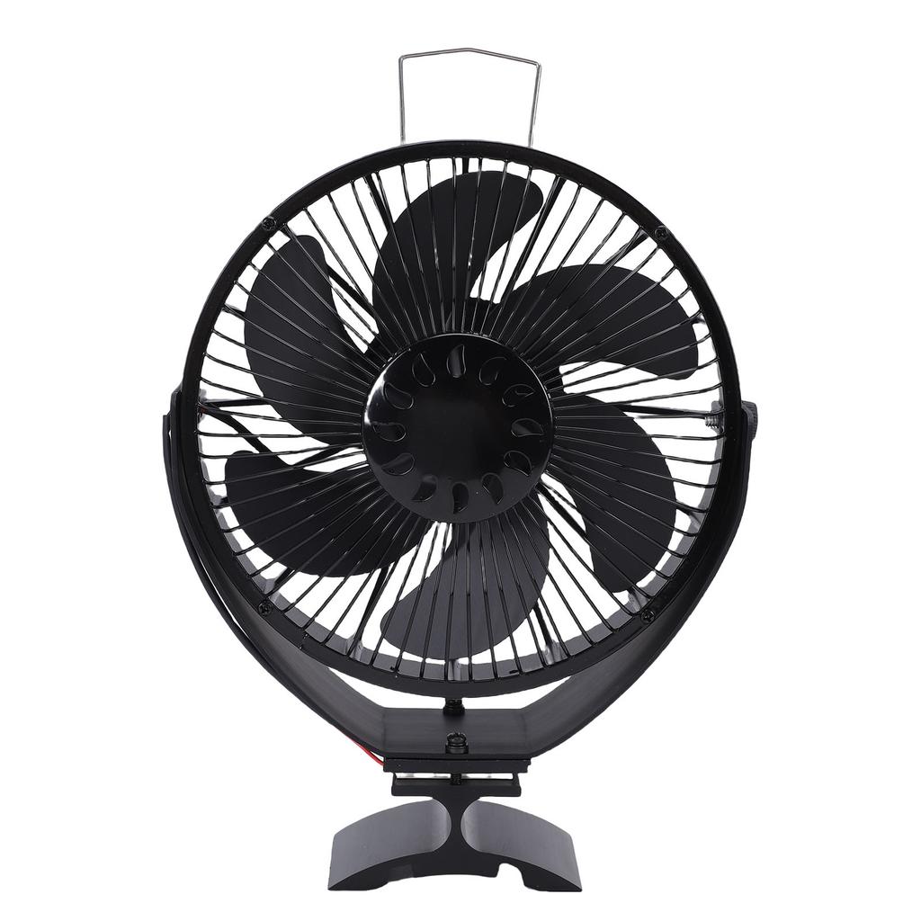 Wood Stove Fan Heat Powered Fireplace Fan with Protective Cover Aluminum Alloy Freestanding Wall Mount Manual 360 Degree Adjustment Angle