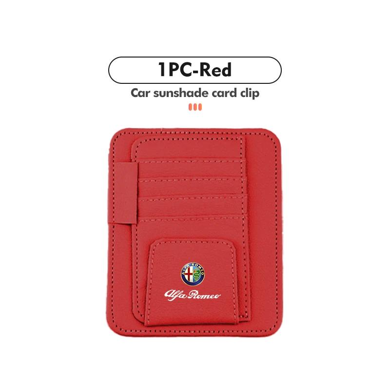 Car Stickers For Alfa Romeo Car Sunshade Storage Bag Card Sunglasses Organizer Holder Accessories For Alfa Romeo GT Stelvio F1 B