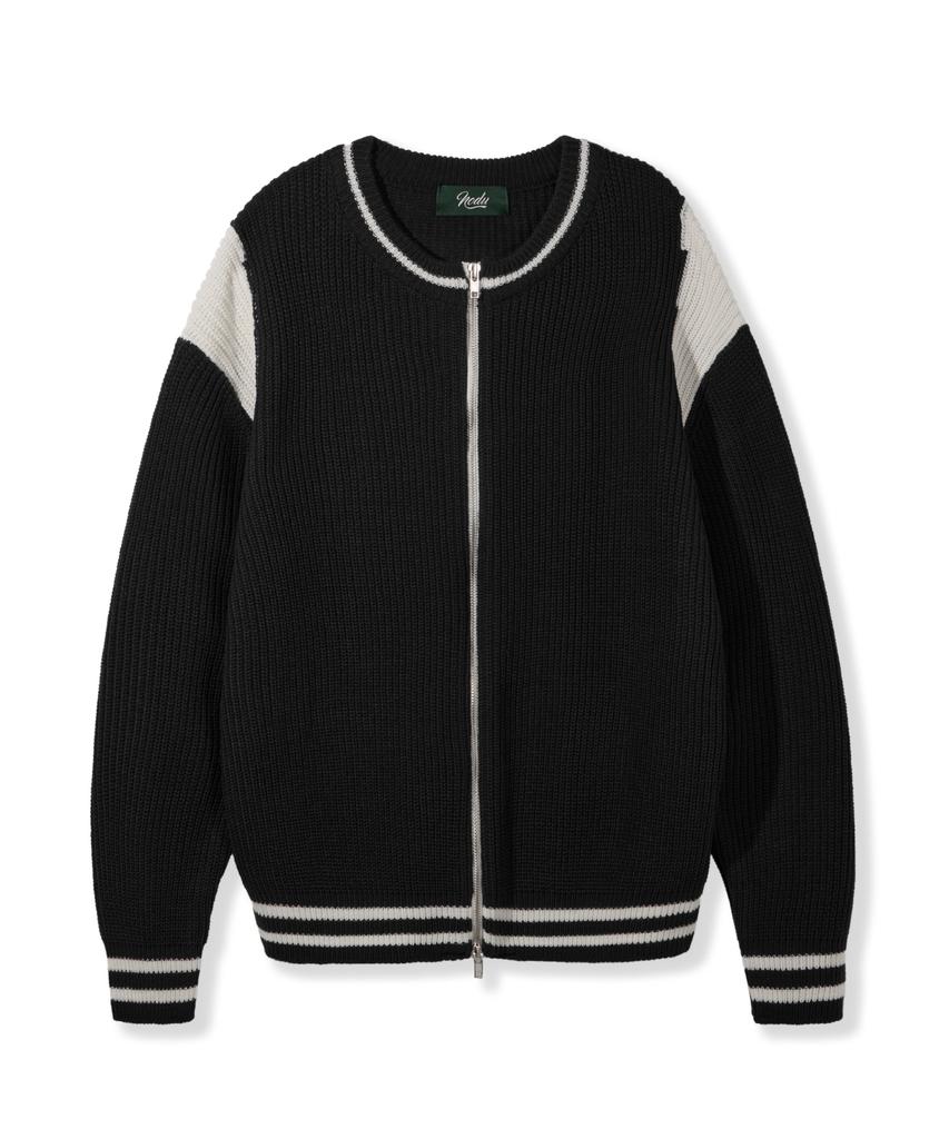 Вязаный кардиган Nodu Varsity на молнии