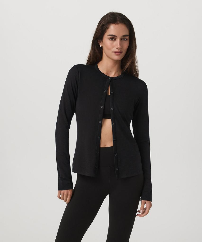 VUORI [Women'S] Long Sleeve Halo Snap Cardigan_Black_Vr26121052