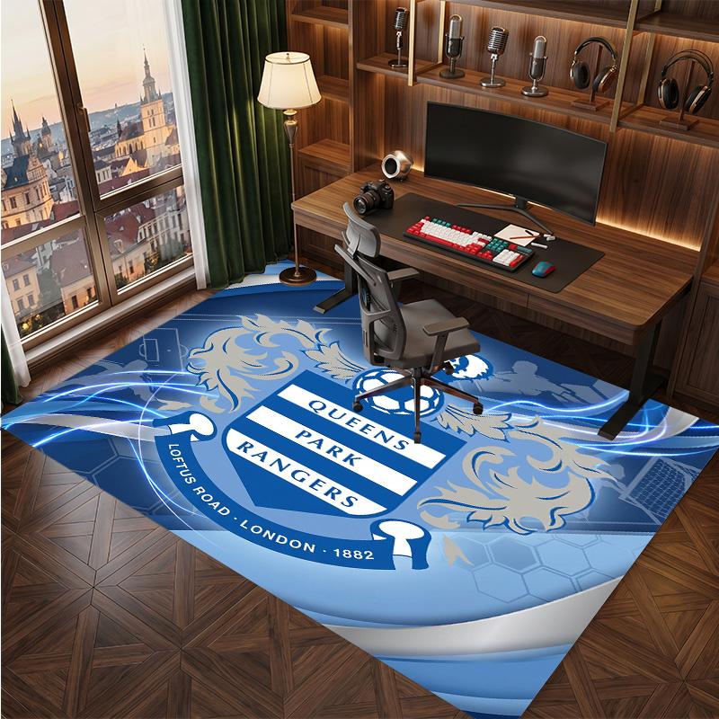 Queens Park Rangers Football Print Crystal Velvet Rug, Comfortable Water Absorbent Non Slip Indoor Floor Carpet