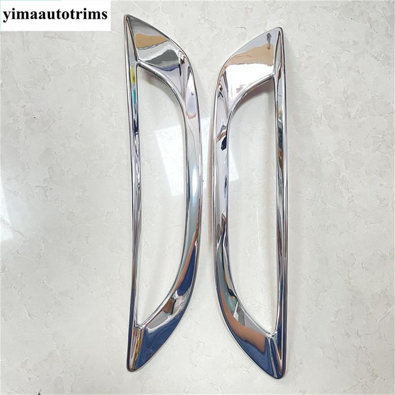 2PCS Car Rear Fog Lights Lamps Frame Decoration Cover Trim Fit For Peugeot 5008 / GT 2017 - 2024 ABS Chrome Accessories Exterior