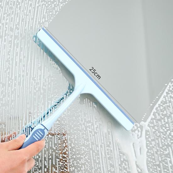 Shower Squeegee Glass Scraper Window Clean Accessories Household Cleaning Tool Rust-Resistant Long Handle Glass Wiper for Bathroom Kitchen