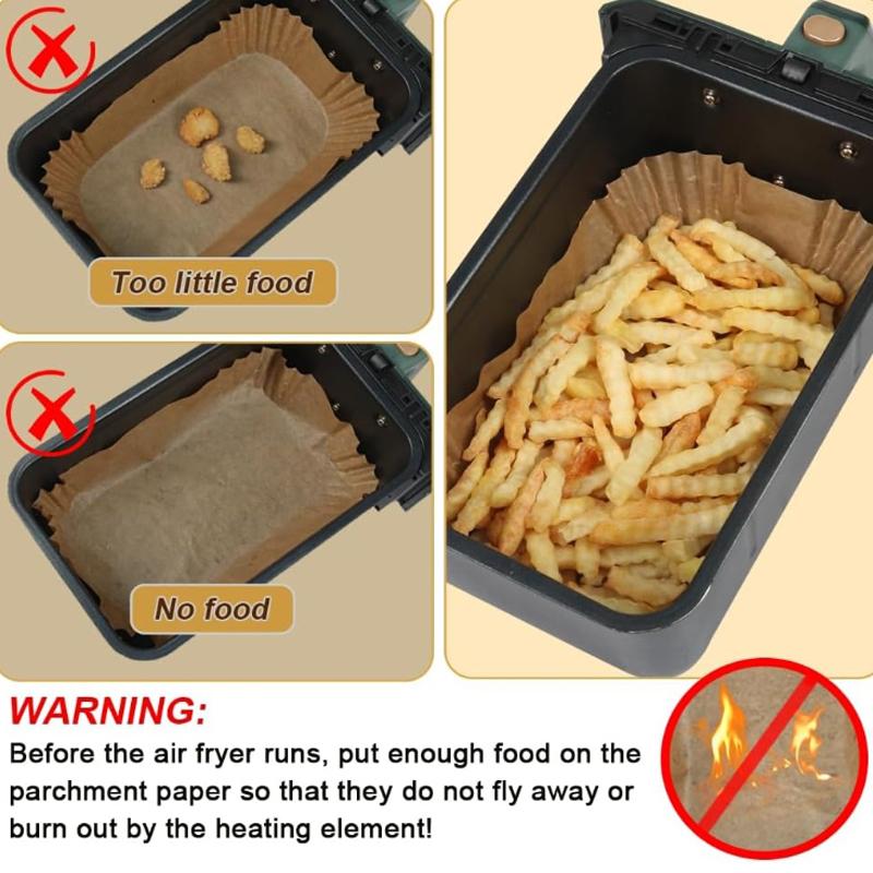 100x Air Fryer Liners Disposable Paper Liners Non Stick Parchment for Ninja Dual