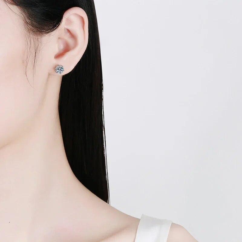 Серьги-гвоздики с муассанитом цвета D 2 карата для женщин и мужчин, лабораторные бриллианты, белое золото, серьги-гвоздики из стерлингового серебра 925 пробы, роскошные ювелирные изделия