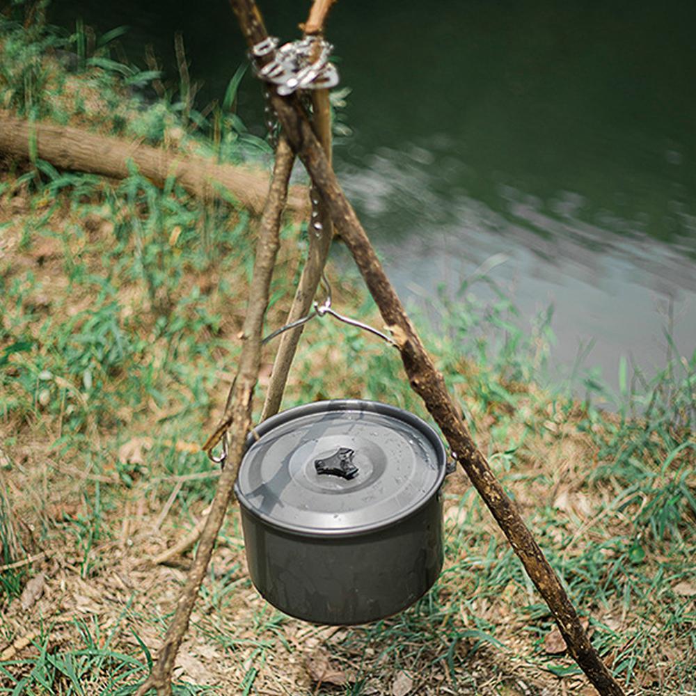 Вешалка для кемпинга, пикника, кемпинга, вешалка для горшка, кронштейн с 3 отверстиями, треугольная пряжка для костра, дрова
