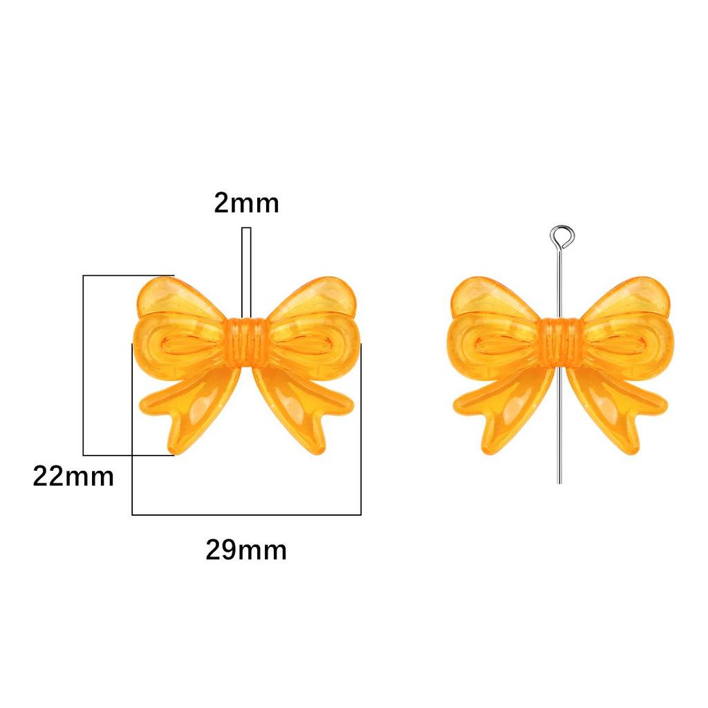 4Pcs Plastic Acrylic Shiny Color Butterfly Bowknot Bows Beads Charm for Necklace Bracelet Earring Hair Ornaments Making DIY Jewelry Accessories