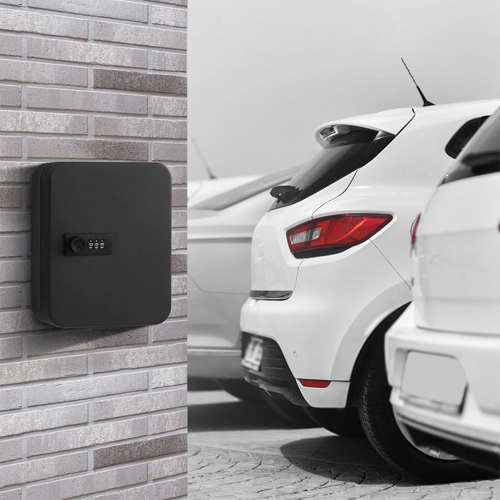 Настенный шкаф для ключей с 20 крючками для ключей, запирающийся органайзер для ключей с замком для ключа/кода, запирающийся шкаф для ключей