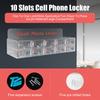 Bymaocar Clear Acrylic Cell Phone Storage Locker Box With Door Locks & Keys Wall Mounted/Freestanding Cabinet for Office School