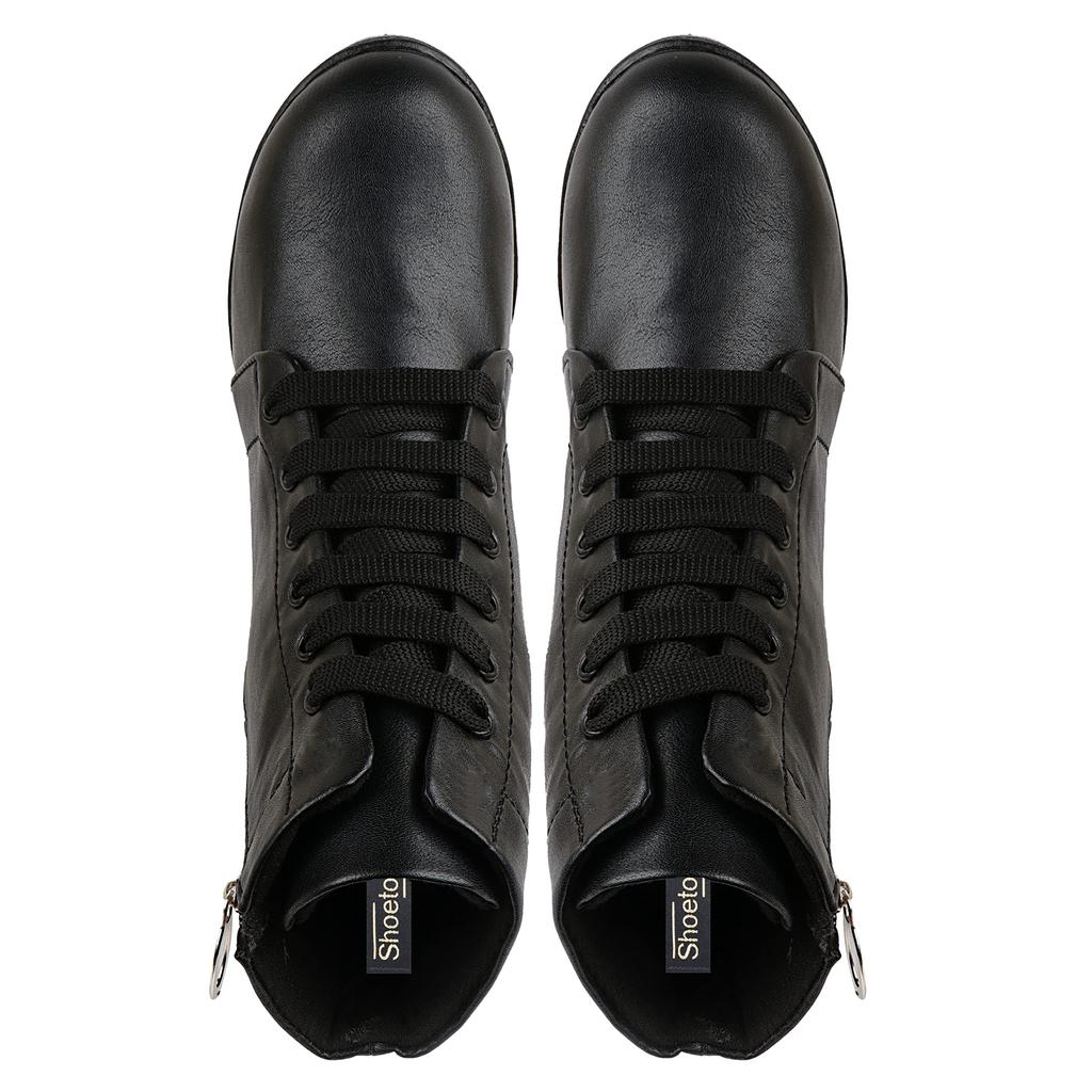 Shoetopia Женские короткие ботильоны на массивном каблуке с нескользящей подошвой, удобные модные ботильоны на щиколотку | Мягкая амортизирующая подошва | Для повседневной носки, вечеринок и зимы
