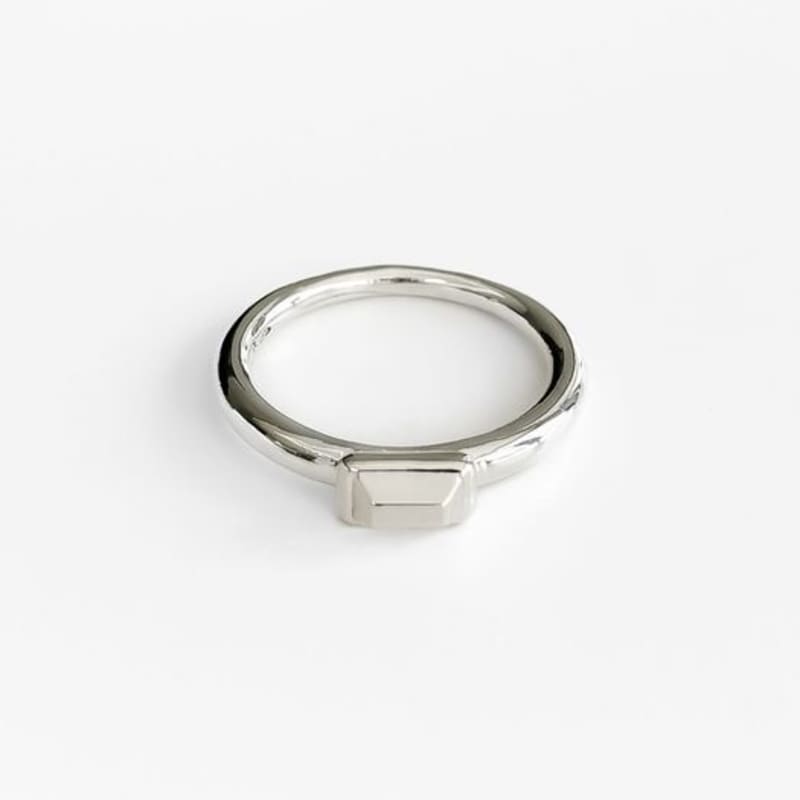 Invisible Collage SQUARE CAP RING_SILVER Square Cap Ring Silver