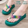Цветные шлепанцы со стразами, женская летняя одежда 2025 года, женская обувь с закругленным носком, плоская подошва, классные тапочки, пляжная обувь