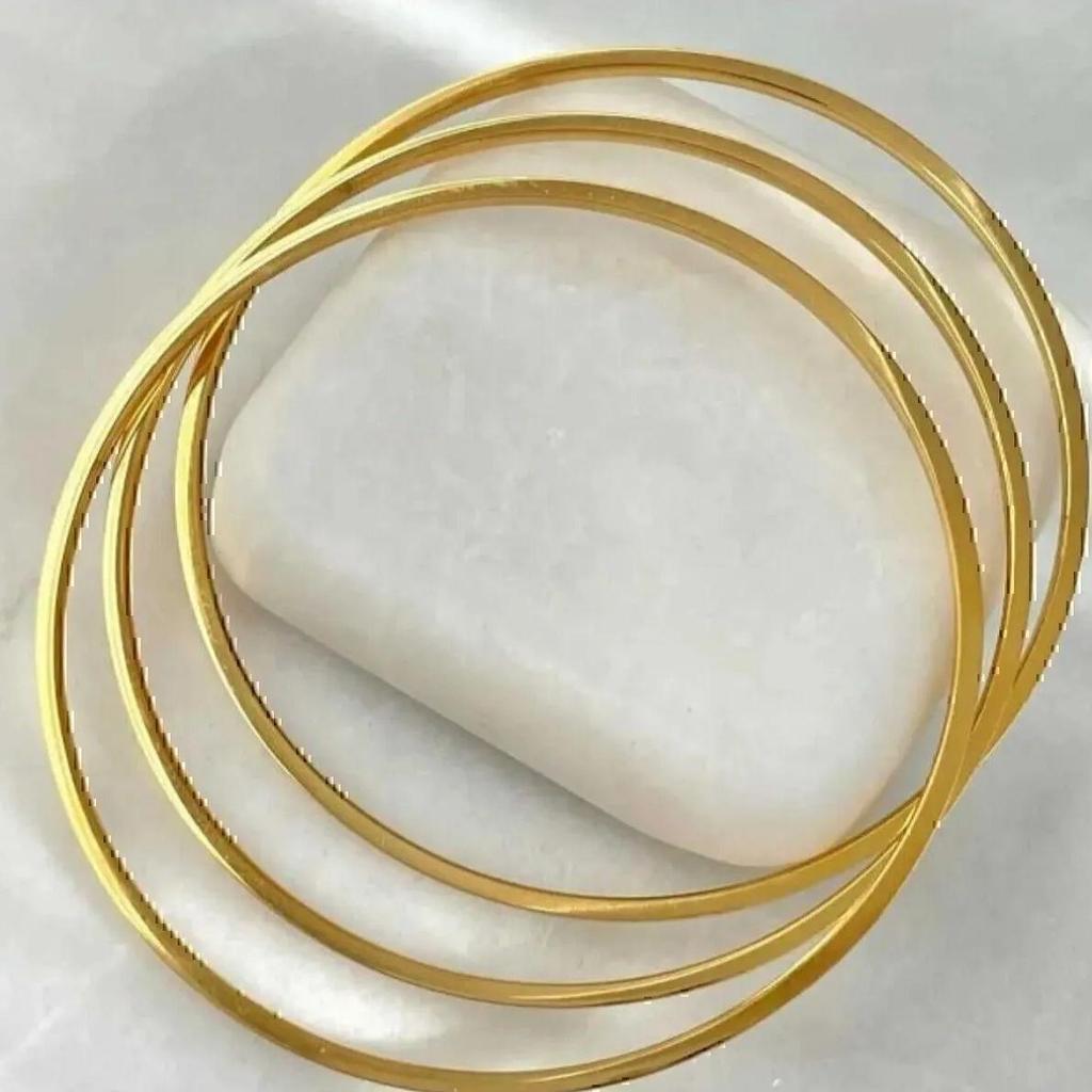 Женский тонкий простой стальной браслет, 3 шт., 65 мм, 18 см