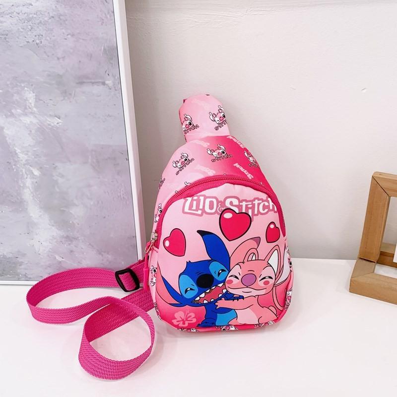Lilo Stitch Cartoon Kids Crossbody Bag With Breathable Nylon For Daily Use