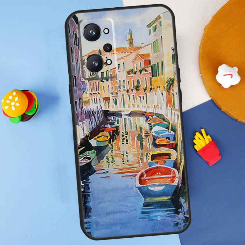 Travel italy Street Venice For Realme GT 6 6T 5 GT7 Pro C61 C75 C55 C51 C21Y C25S C67 C53 13 12 10 11 14 Pro Plus Case