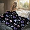 Paw Print Heart Mix Flannel Blanket Warm Soft Halloween Christmas Decorative Couch Warm Cozy All-Season Gift