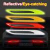 2 шт., светоотражающие полосы для автомобиля, защита для бампера, защитная наклейка из углеродного волокна, предупреждающая наклейка для автомобиля, лента против царапин, украшение автомобиля
