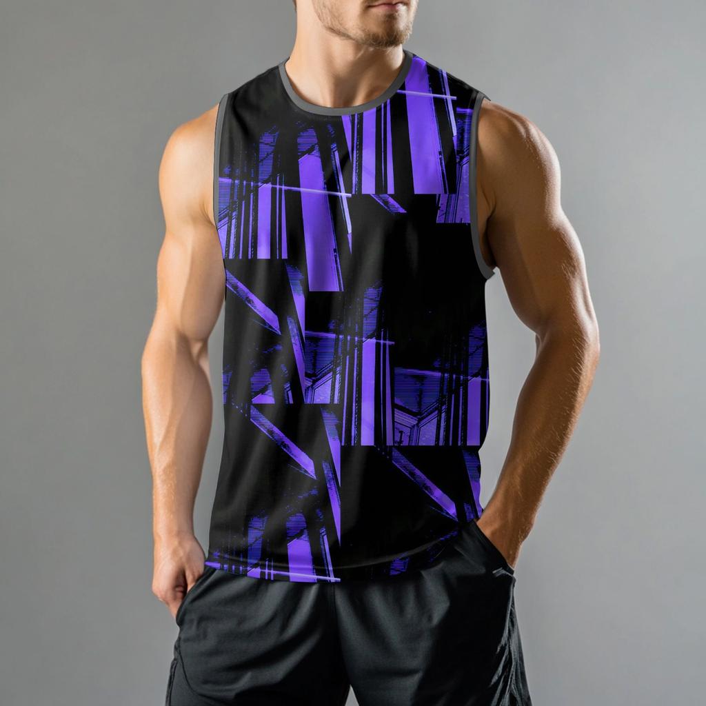 Мужская мода принтованный спортивный повседневный жилет без рукавов