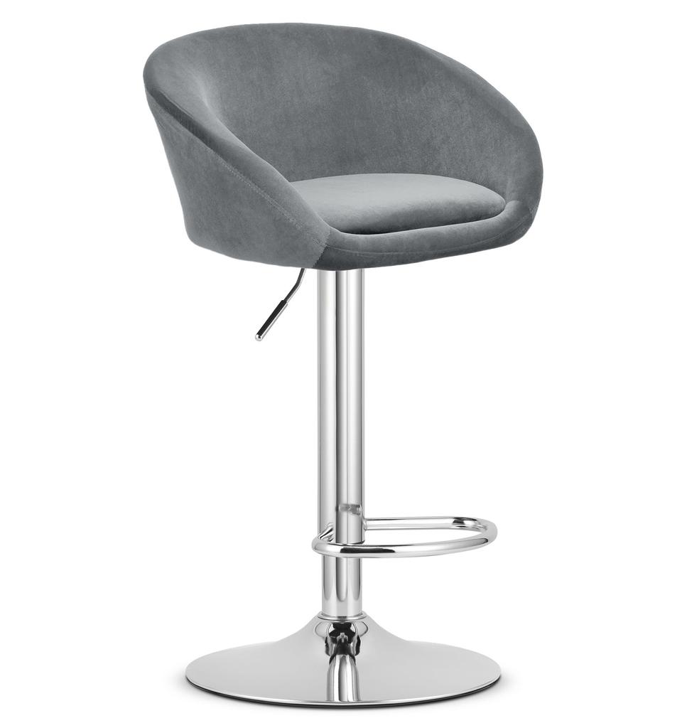 EAST stool - velvet gray / chrome base x 2