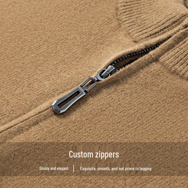 Hodo Men's Heavyweight 100% Wool Half-Zip Sweater