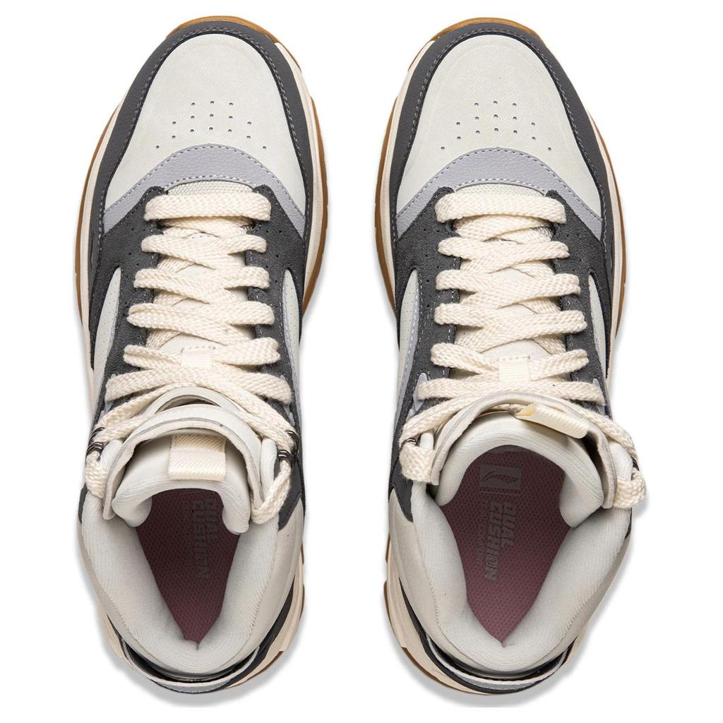 Li Ning Tian Ji 3.0 Hi Classic Comfortable Retro Trend Thick Sole Height Increasing Rebound Non-Slip Wear-Resistant Mid-Top Skate Shoes AGCU433-4