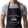 Tablier De Cuisine - Lorenzo D'amour - Noir - Coton Résistant - Impression Bretonne