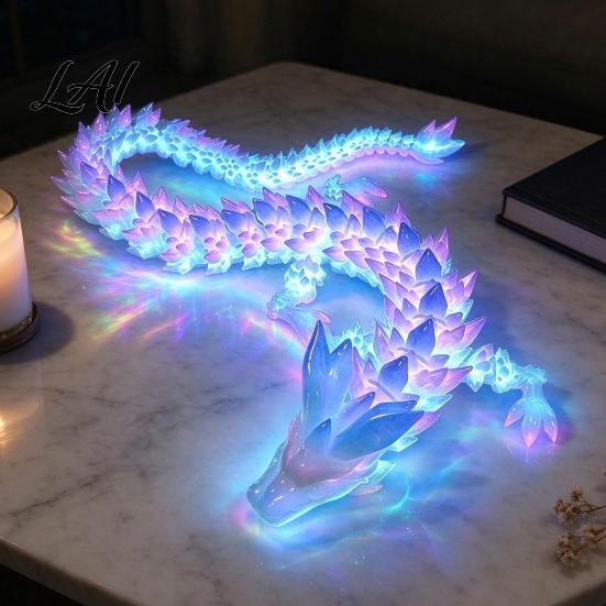 Detailed Dragon Model for Display 3D Printed Glow in the Dark Fidget Toy Articulated Unique Fantasy Gift Kids Desktop Ornament and Adults