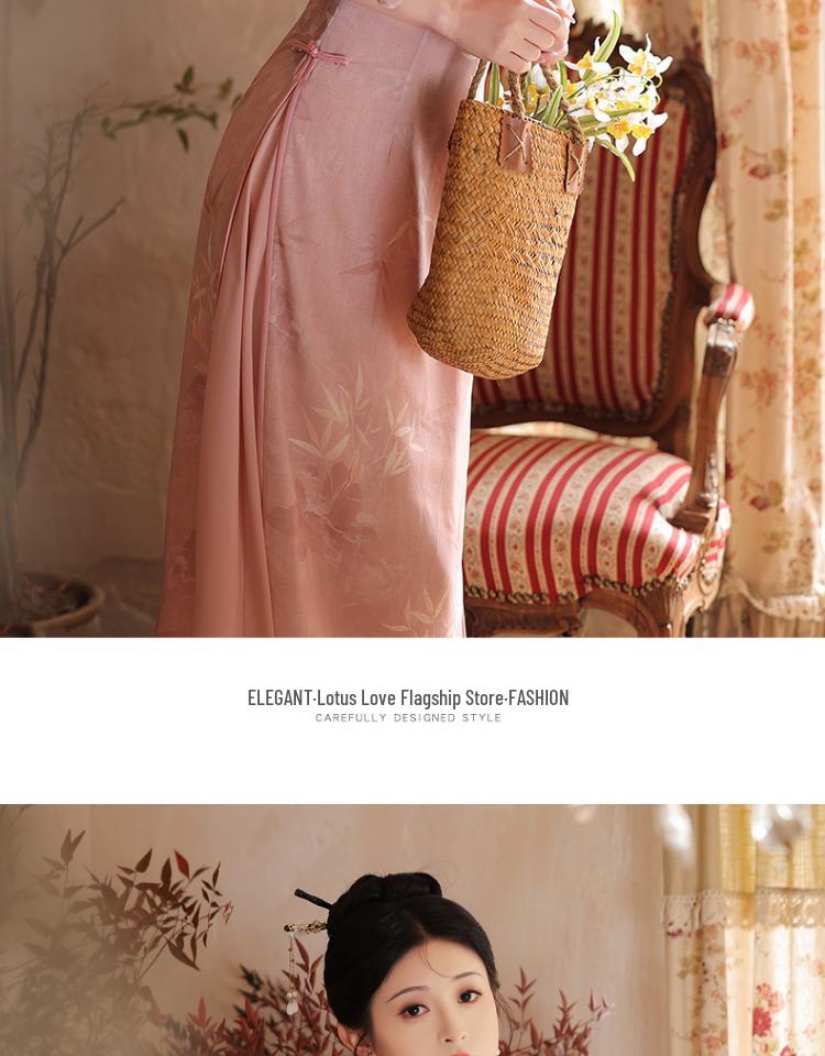 Орхидеево-зеленое летнее ципао 2025: Ао Дай в китайском стиле для молодой девушки на проводы в колледж