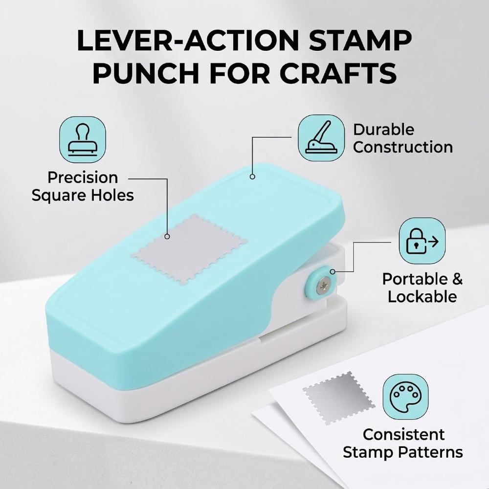 1.5x1.5 Inch Lever Action Paper Punch Handmade Paper Punch Square Stamp Punch For Card Making
