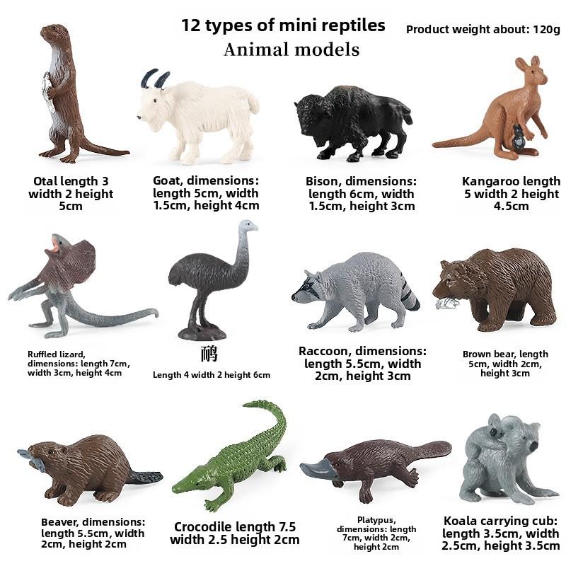Miniature Wild Animal Figurines Collection With Static Plastic Figures For Home Display And Gift