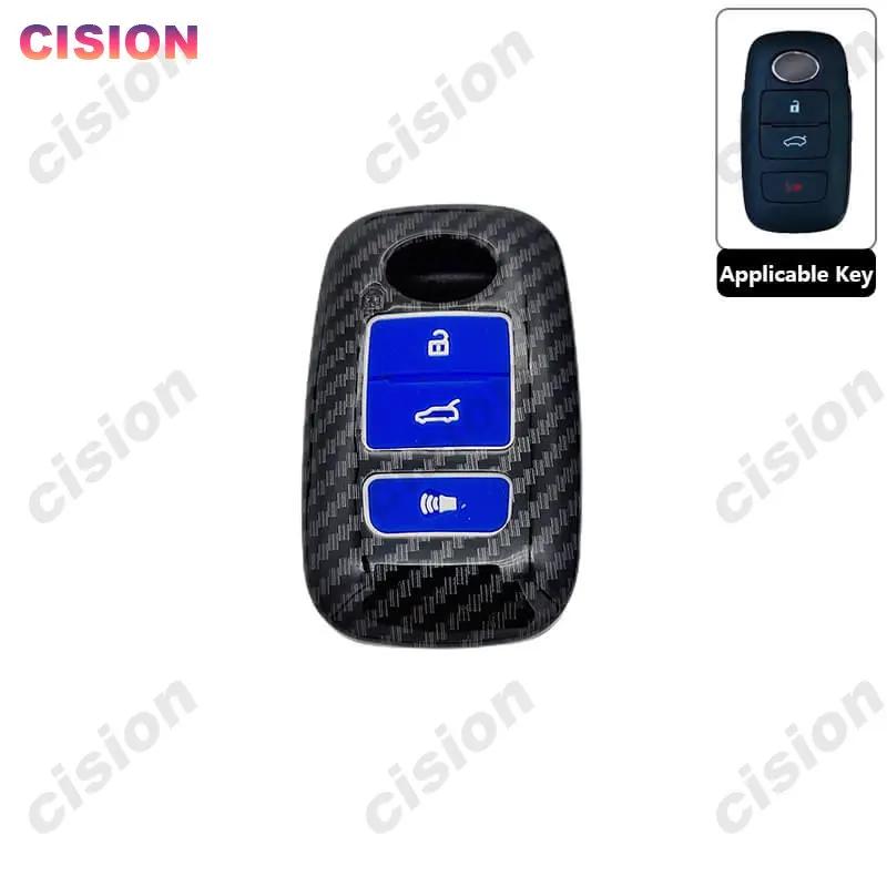 Carbon Fiber Remote Car Key Fob Cover Case Shell Holder Protector For Toyota Yaris Ativ Raize Veloz Avanza Rush Perodua Daihatsu