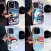 N110 С Новым годом, Рождеством, снеговиком, мягкие чехлы для телефонов iPhone 16Pro Max Xiaomi 11 Lite 5G NE Redmi Plating Frame Camera Protector Back Cover