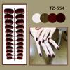 24Pcs Wearable Short Round Head False Nails Detachable Press-on Nails Solid Color Fake Nails  Women