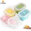 Collapsible Silicone Food Storage Container Set of 4, Leakproof Stackable Snack Meal Prep Containers for Work, Camping, Hiking