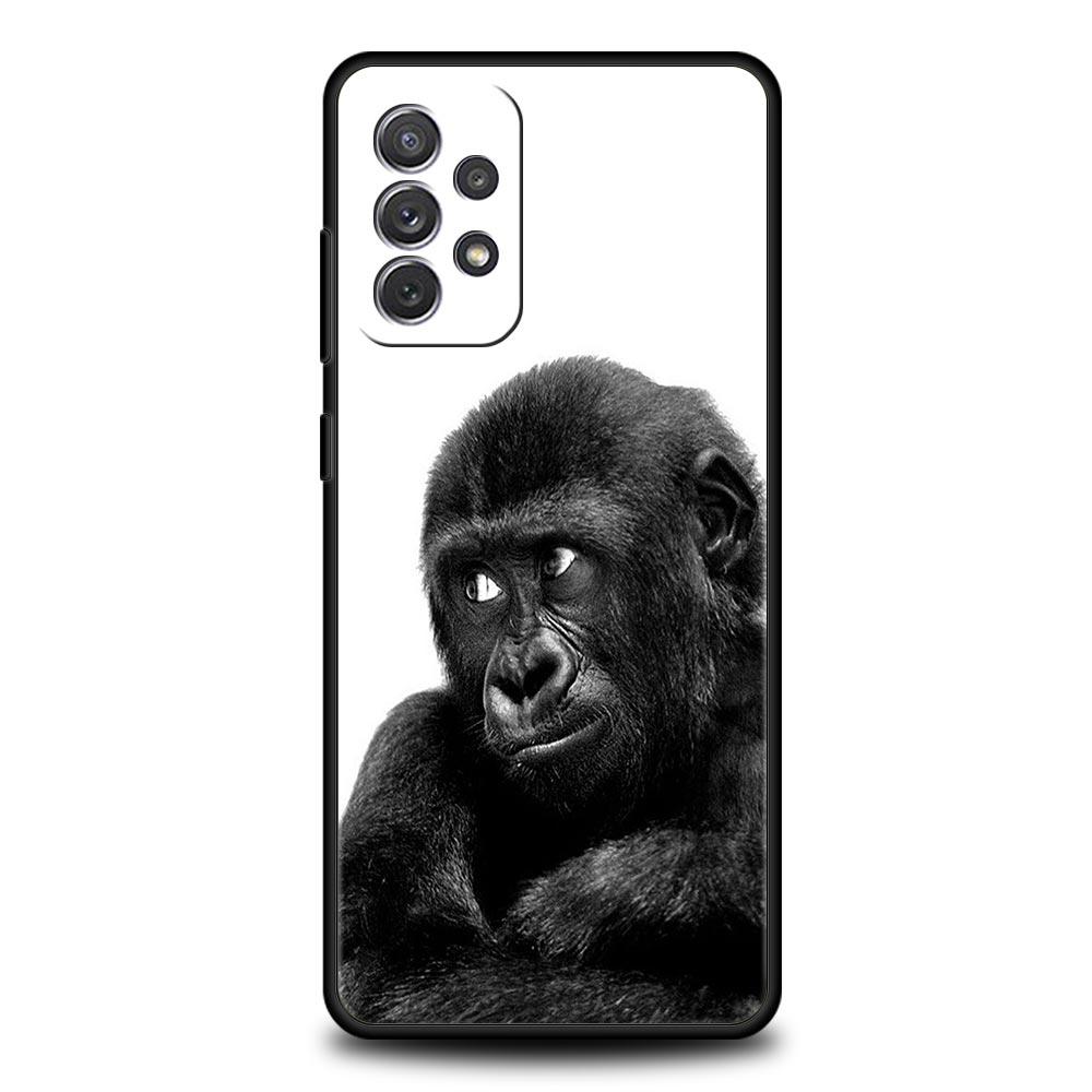 Милый Забавный Чехол-Обезьянка для Samsung Galaxy A17 A13 A15 A25 A35 A51 A55 A71 A21S A11 A31 A41 A23 A53 A73 5G A03S A05s