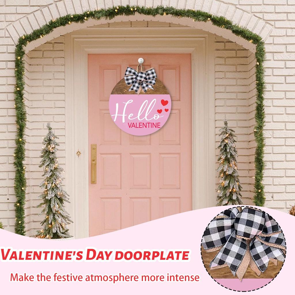 Valentine's Day Wooden Hanging Door Sign Decor, Heart Wedding Front Door Patio Gate Background Ornament