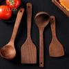 Набор из 5 деревянных лопаток, набор из 5 прорезей, плоский деревянный шпатель, набор из 5 деревянных лопаток, антипригарная кухонная утварь для смешивания, гриля и готовки