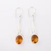 Natural Citrine Gemstone 925 Sterling Silver Jewelry Handmade Hook Earrings1.76" EE-171-2