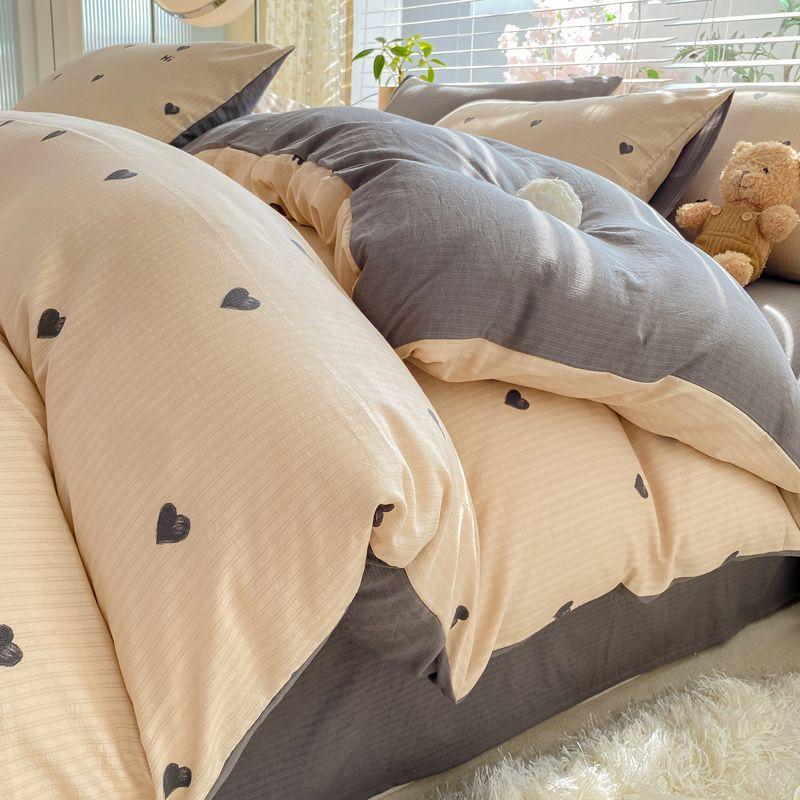 Супермягкий пододеяльник, четырехсекционная простыня для общежития, трехсекционная пряжа из мытого хлопка с двойным слоем