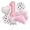 Pink Dog'S Paw Digital Balloon Set Animal Theme Birthday Party Aluminum Film Balloon Party Arrangement Decorative Balloon