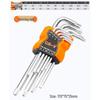 9-Piece Matte Hex Wrench Set: Flat & Ball Head Torx Hex Keys