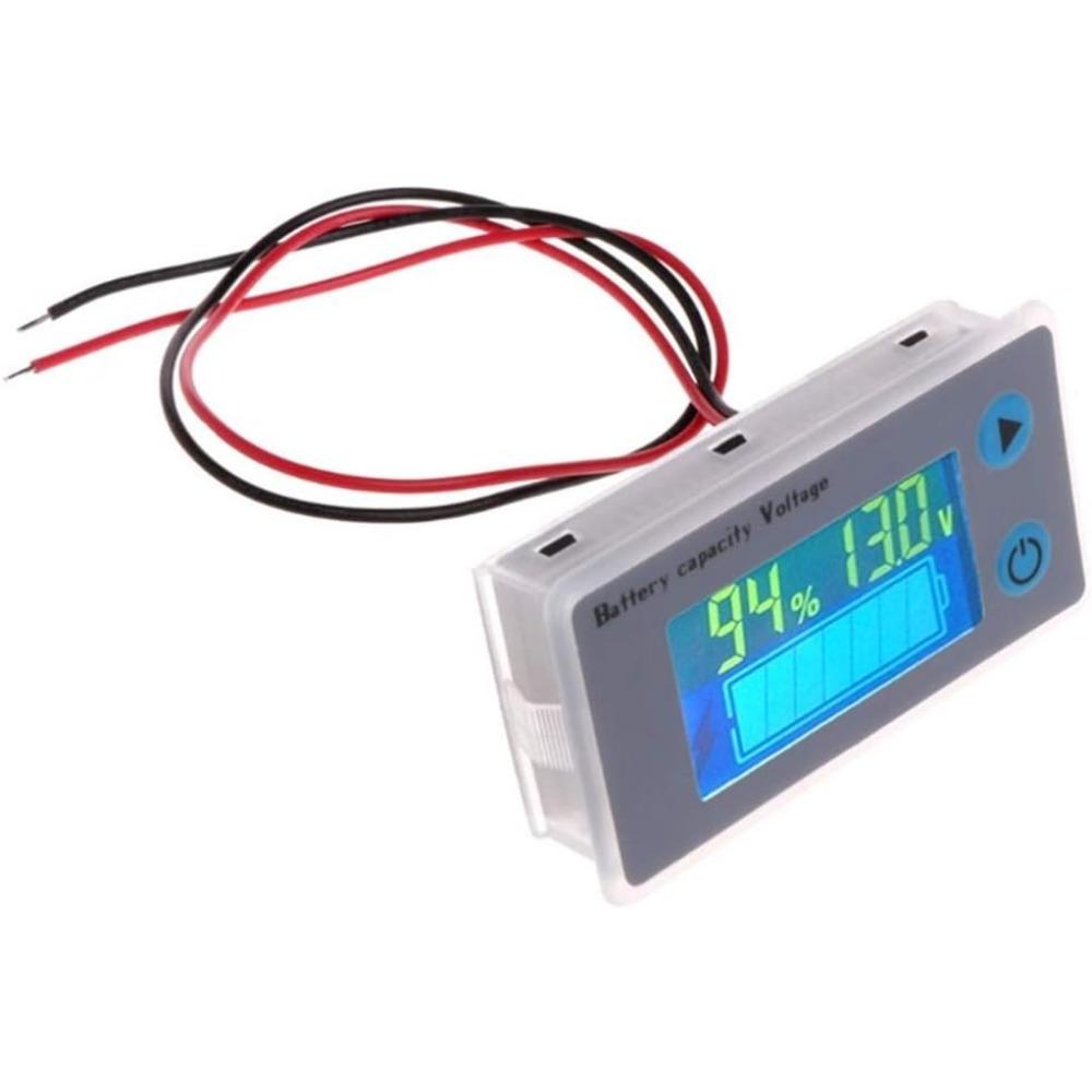 Многофункциональный ЖК-измеритель мощности для свинцово-кислотных аккумуляторов, измеритель напряжения с дисплеем температуры, дисплей батареи, дисплей напряжения, 12 В