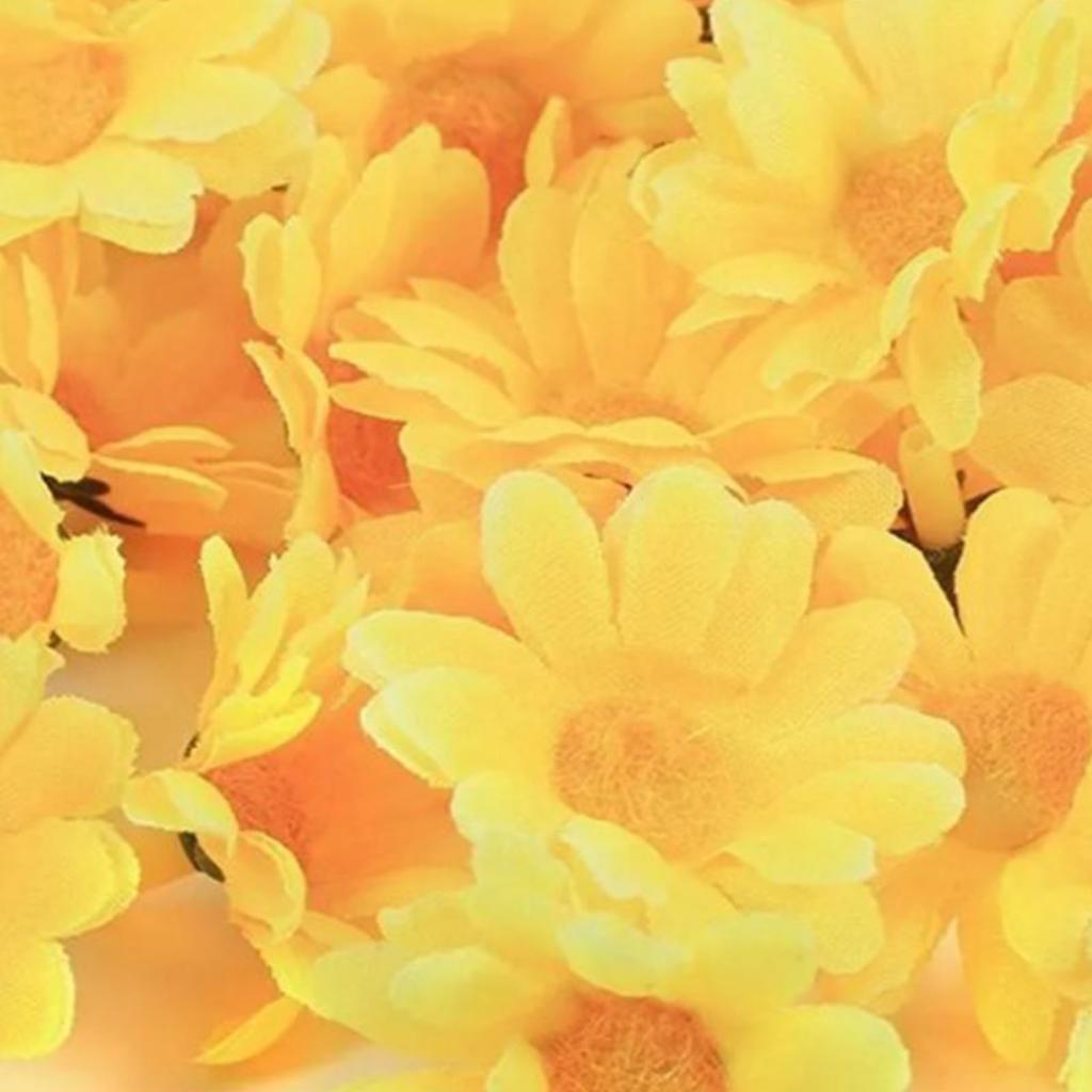 100 шт. Искусственная маленькая ромашка Милая DIY Ручная работа Шелковая маленькая ромашка для офисов Свадеб Желтая